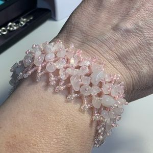 Rose Quartz Real Stone Stretchable Bracelet